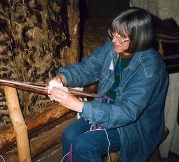 Marijke working in the Prehistory Museum in Eindhoven